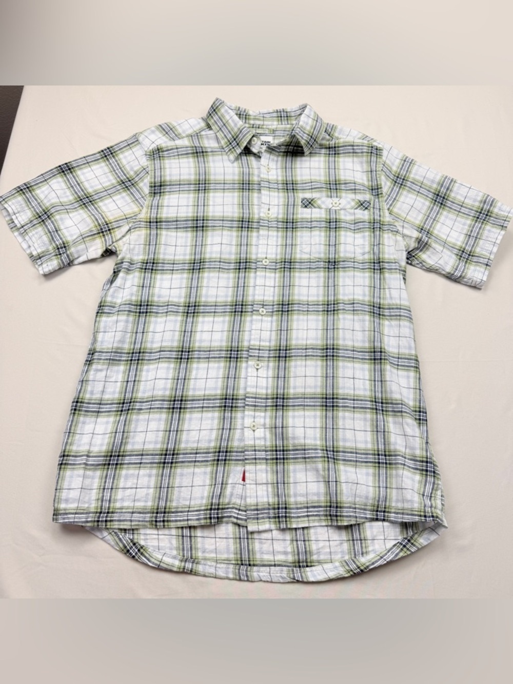 Mountain Khakis Short-Sleeve Plaid Button-Down Shirt - White & Green